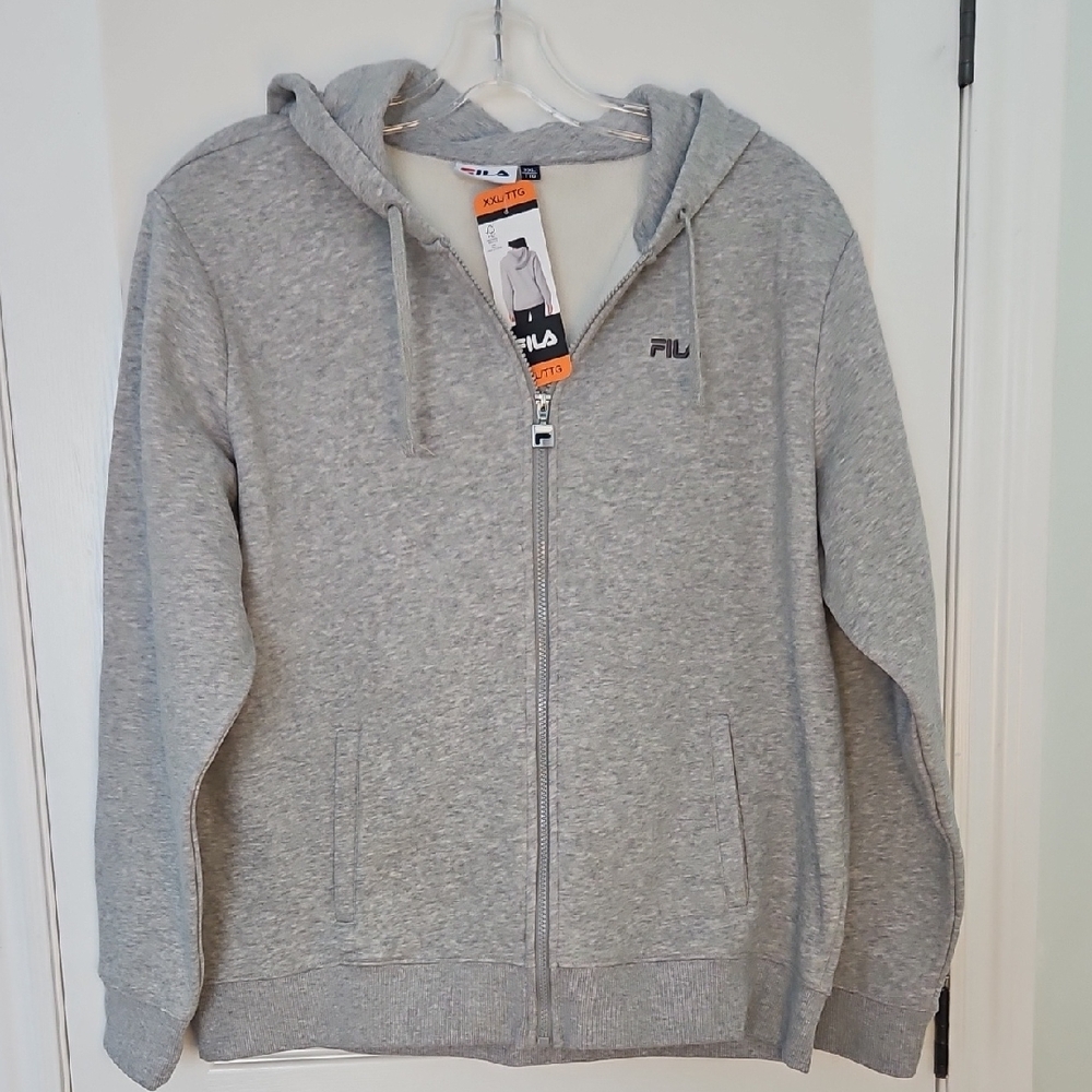 Fila Heather Gray Hoodie with Zip Size Xxlg